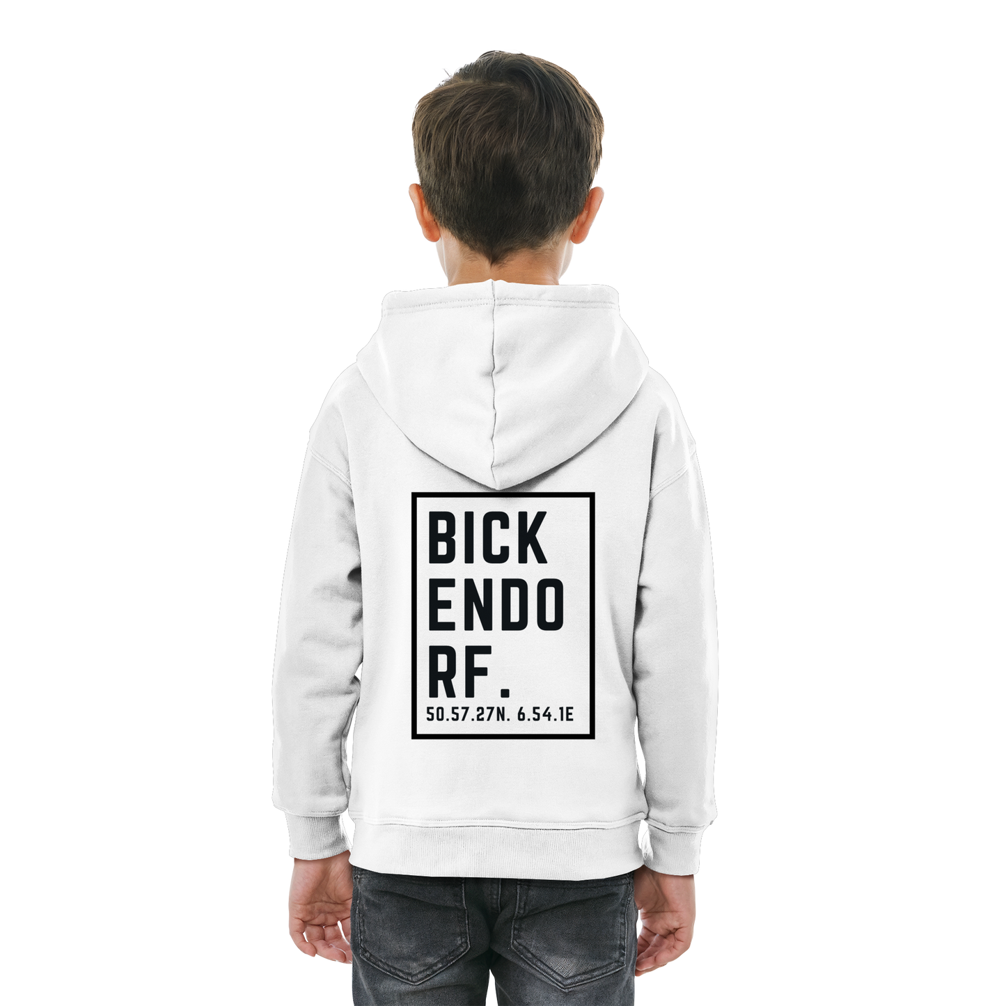 Bickendorf Koordinaten (großer Druck auf dem Rücken) - Kids Basic Hoodie