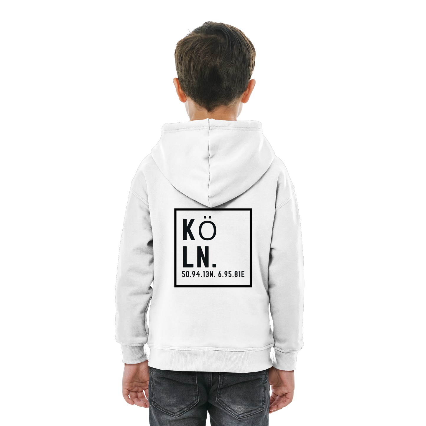 Köln Koordinaten (großer Druck auf dem Rücken) - Kids Basic Hoodie