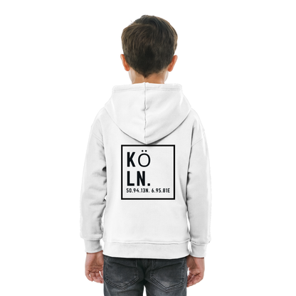 Köln Koordinaten (großer Druck auf dem Rücken) - Kids Basic Hoodie