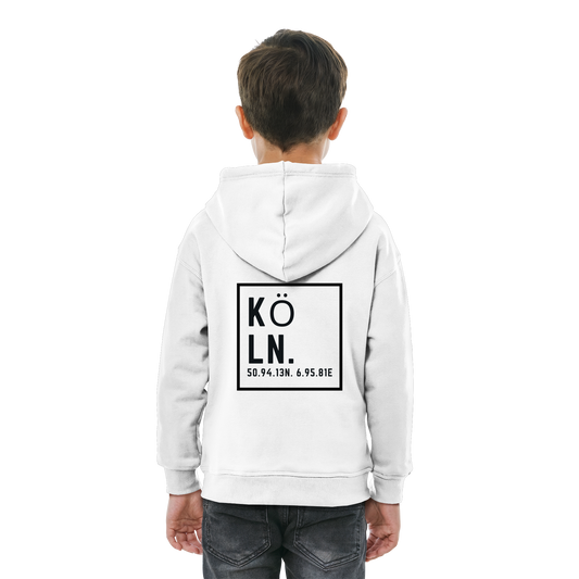 Köln Koordinaten (großer Druck auf dem Rücken) - Kids Basic Hoodie