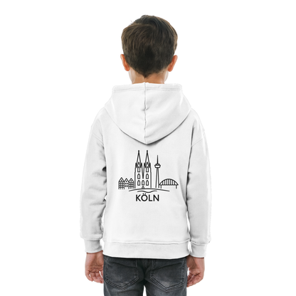 Köln Skyline (großer Druck auf dem Rücken) - Kids Basic Hoodie