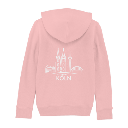 Köln Skyline (großer Druck auf dem Rücken) - Kids Basic Hoodie
