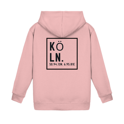 Köln Koordinaten (großer Druck auf dem Rücken) - Kids Basic Hoodie