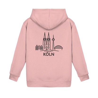 Köln Skyline (großer Druck auf dem Rücken) - Kids Basic Hoodie