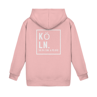 Köln Koordinaten (großer Druck auf dem Rücken) - Kids Basic Hoodie