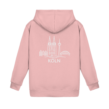 Köln Skyline (großer Druck auf dem Rücken) - Kids Basic Hoodie