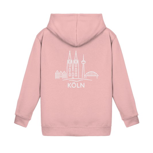 Köln Skyline (großer Druck auf dem Rücken) - Kids Basic Hoodie