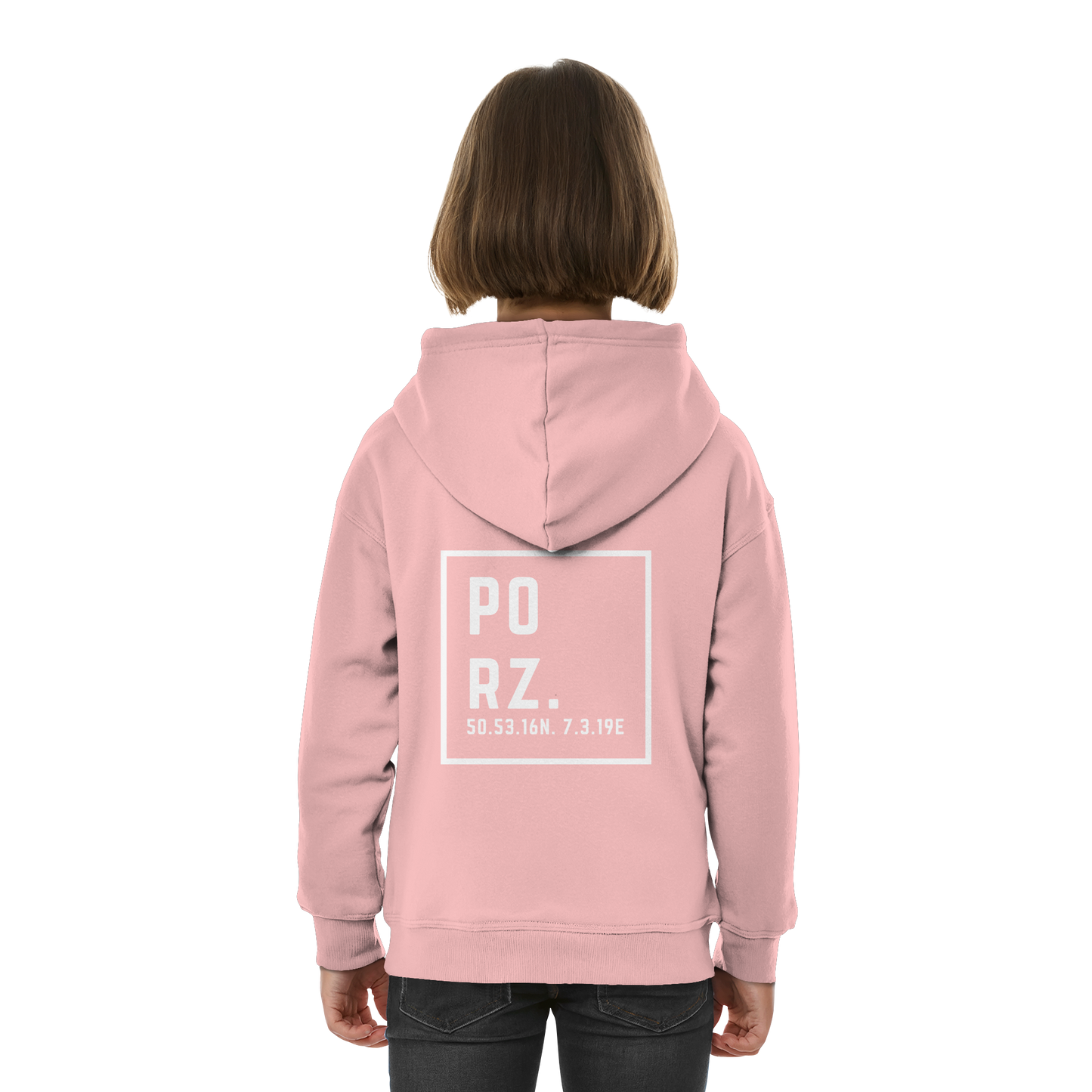 Porz Koordinaten (großer Druck Rücken) - Kids Basic Hoodie