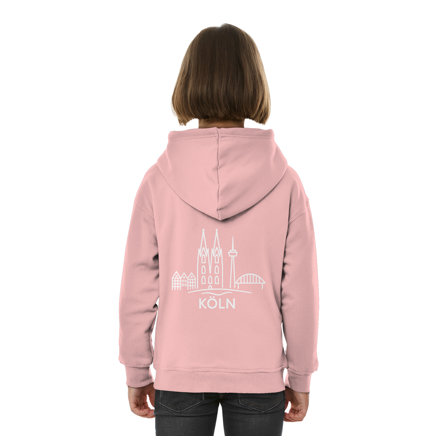 Köln Skyline (großer Druck auf dem Rücken) - Kids Basic Hoodie
