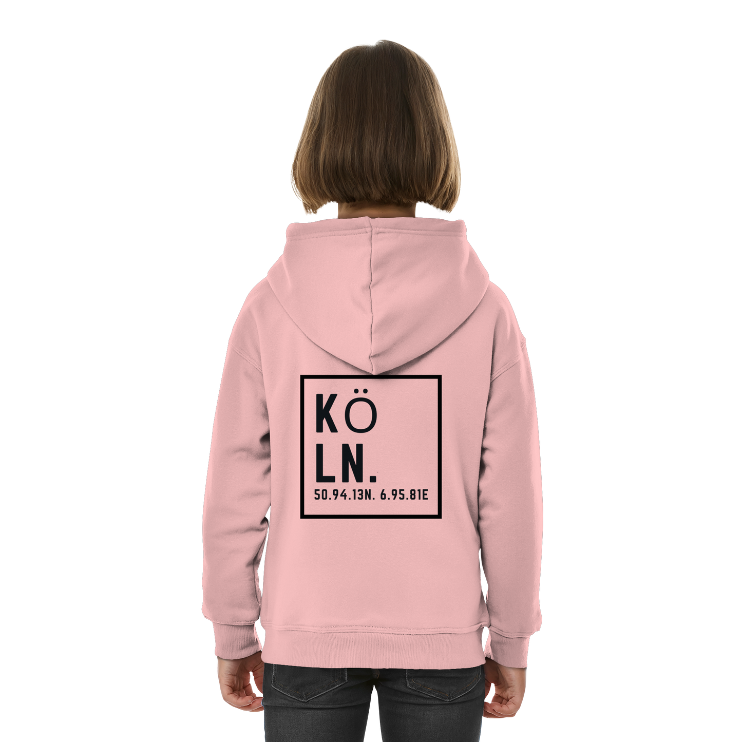 Köln Koordinaten (großer Druck auf dem Rücken) - Kids Basic Hoodie