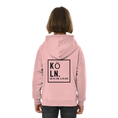 Köln Koordinaten (großer Druck auf dem Rücken) - Kids Basic Hoodie