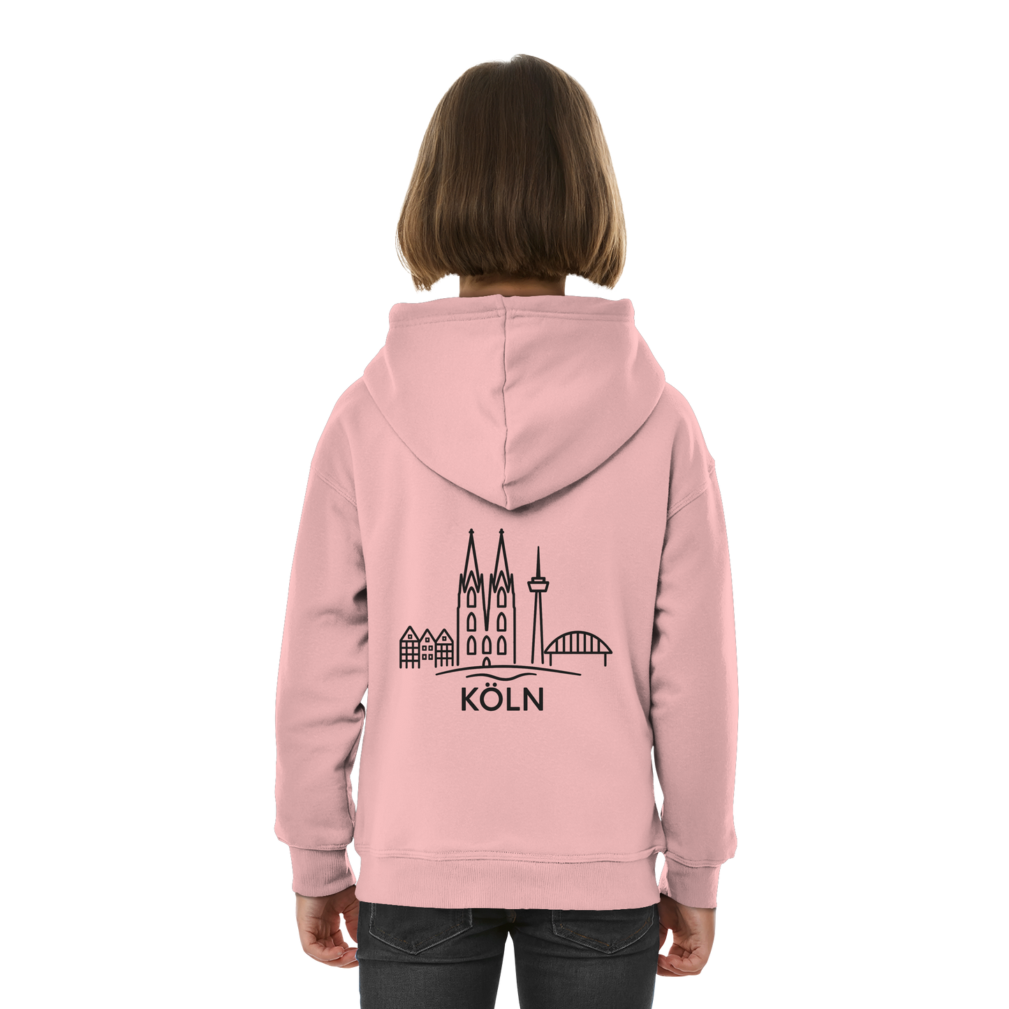 Köln Skyline (großer Druck auf dem Rücken) - Kids Basic Hoodie