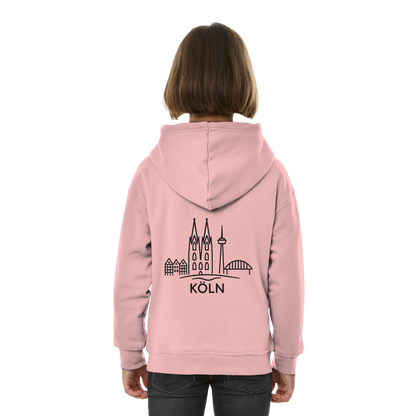 Köln Skyline (großer Druck auf dem Rücken) - Kids Basic Hoodie