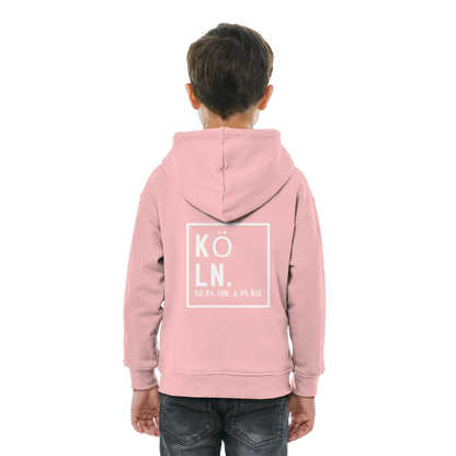 Köln Koordinaten (großer Druck auf dem Rücken) - Kids Basic Hoodie