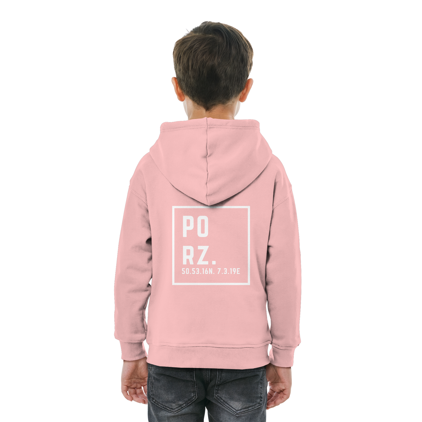 Porz Koordinaten (großer Druck Rücken) - Kids Basic Hoodie