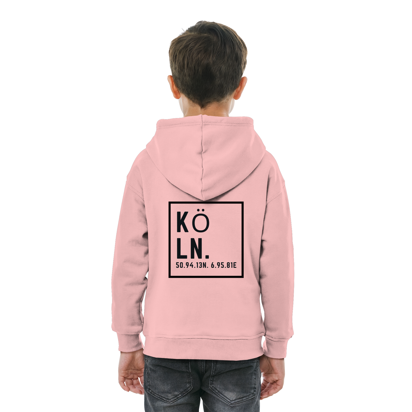 Köln Koordinaten (großer Druck auf dem Rücken) - Kids Basic Hoodie