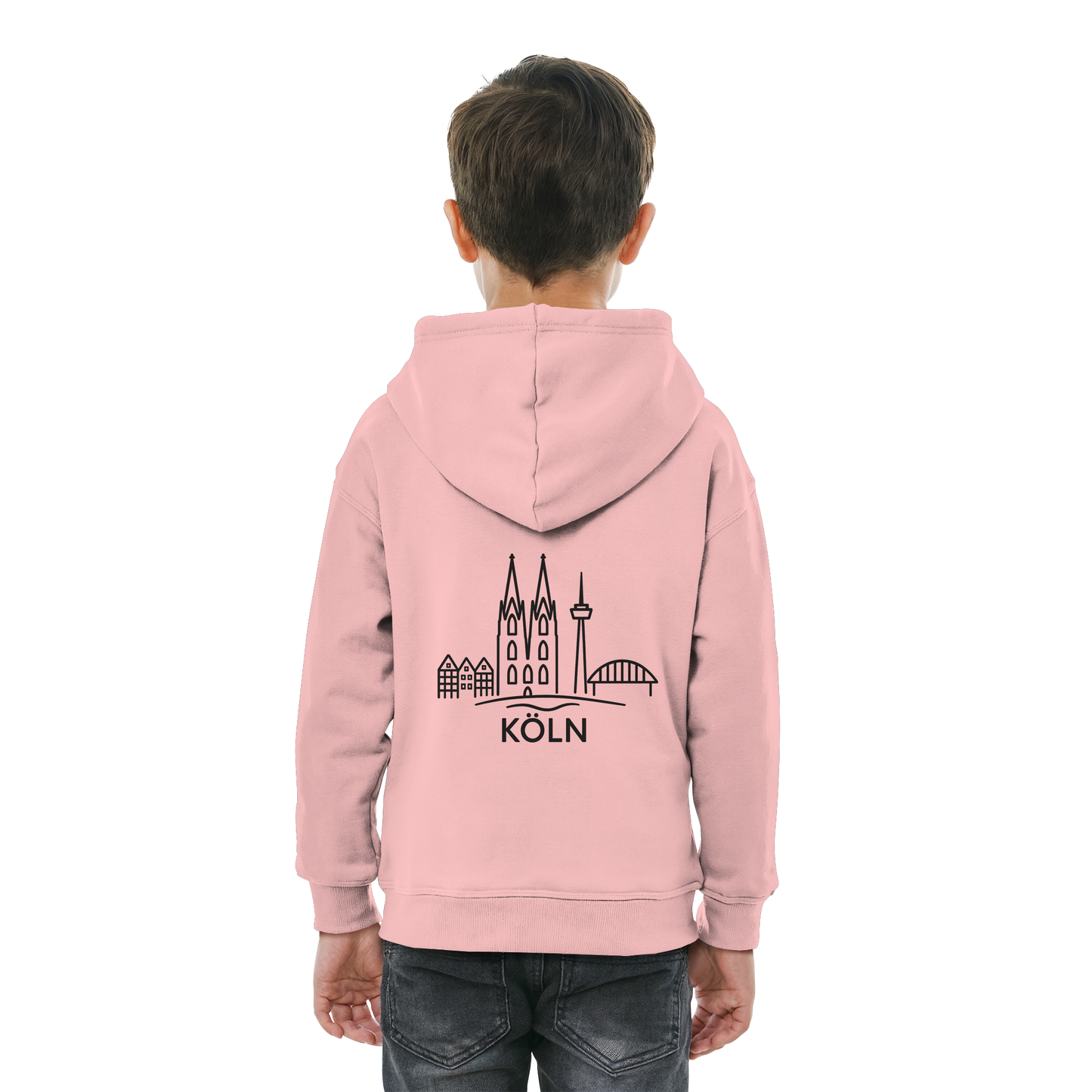 Köln Skyline (großer Druck auf dem Rücken) - Kids Basic Hoodie