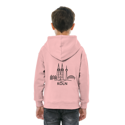Köln Skyline (großer Druck auf dem Rücken) - Kids Basic Hoodie
