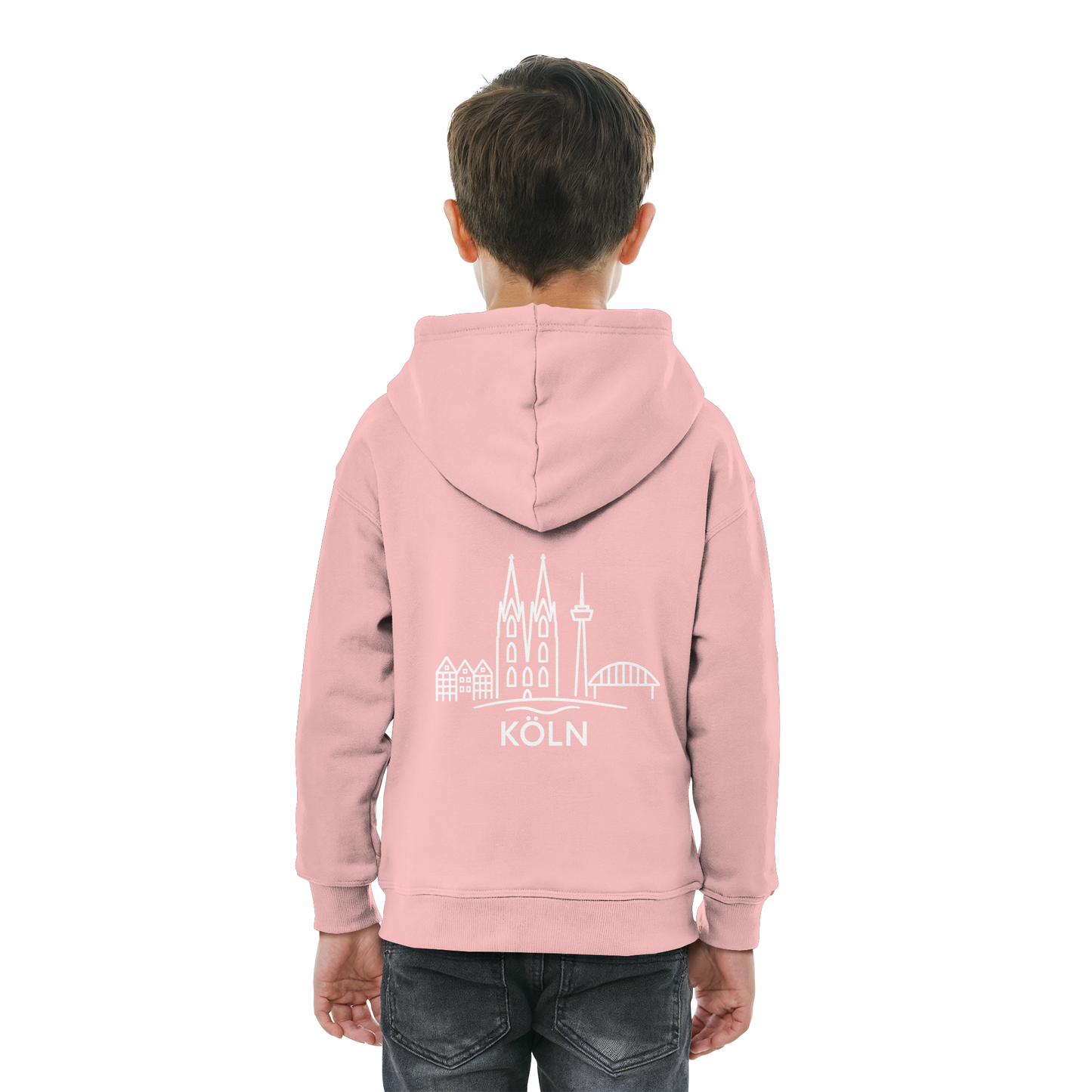 Köln Skyline (großer Druck auf dem Rücken) - Kids Basic Hoodie
