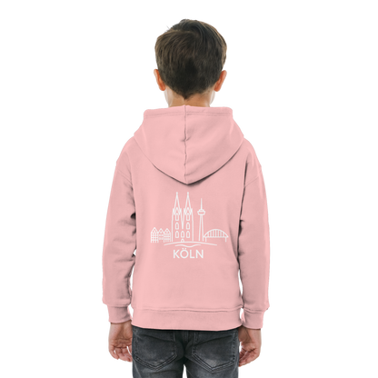 Köln Skyline (großer Druck auf dem Rücken) - Kids Basic Hoodie