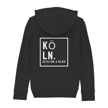 Köln Koordinaten (großer Druck auf dem Rücken) - Kids Basic Hoodie