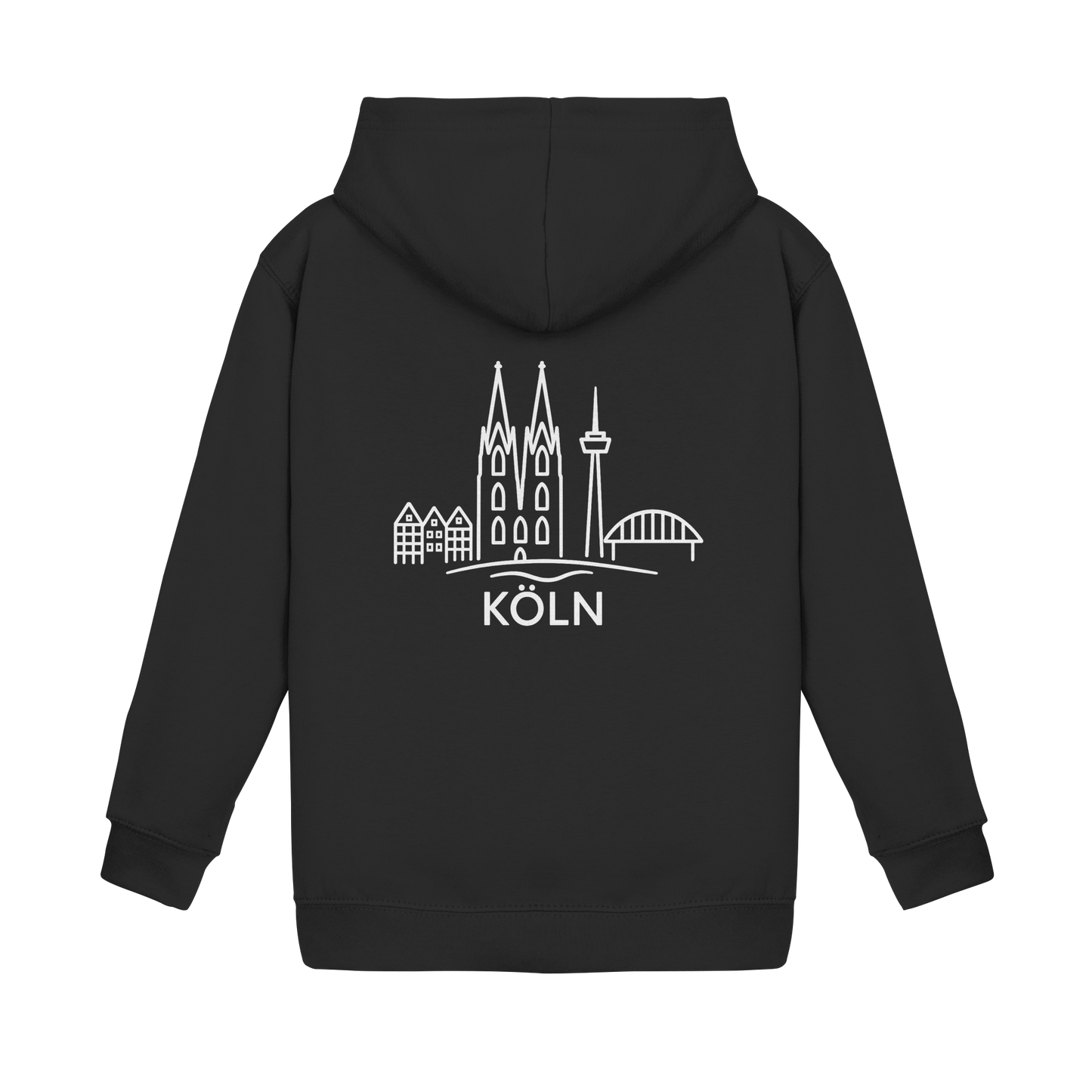 Köln Skyline (großer Druck auf dem Rücken) - Kids Basic Hoodie