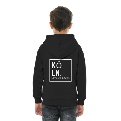 Köln Koordinaten (großer Druck auf dem Rücken) - Kids Basic Hoodie