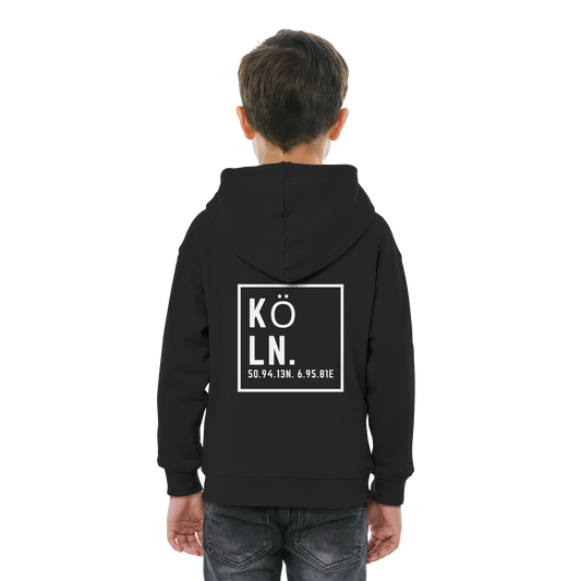 Köln Koordinaten (großer Druck auf dem Rücken) - Kids Basic Hoodie
