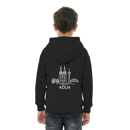 Köln Skyline (großer Druck auf dem Rücken) - Kids Basic Hoodie