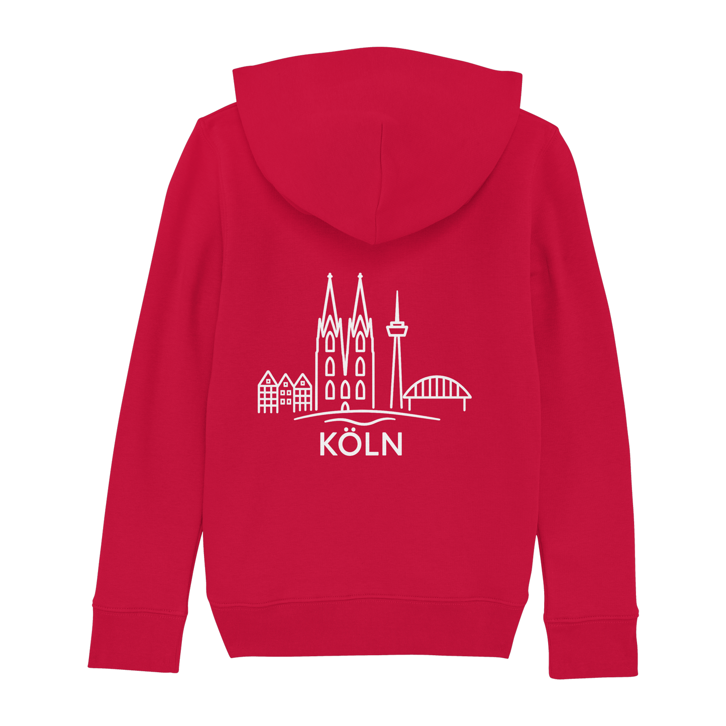 Köln Skyline (großer Druck auf dem Rücken) - Kids Basic Hoodie