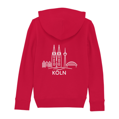 Köln Skyline (großer Druck auf dem Rücken) - Kids Basic Hoodie