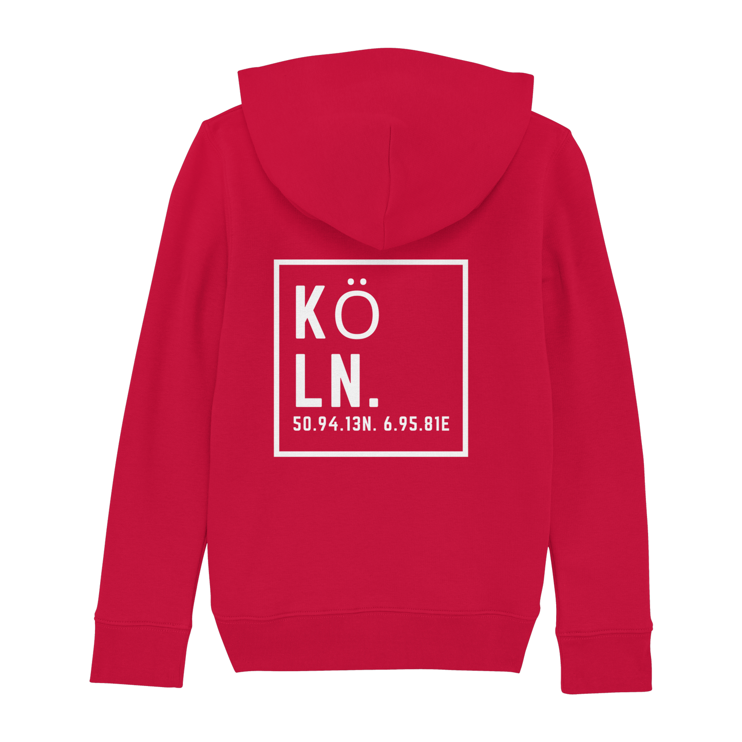 Köln Koordinaten (großer Druck auf dem Rücken) - Kids Basic Hoodie