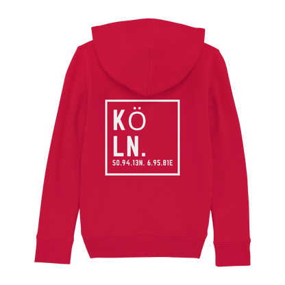 Köln Koordinaten (großer Druck auf dem Rücken) - Kids Basic Hoodie