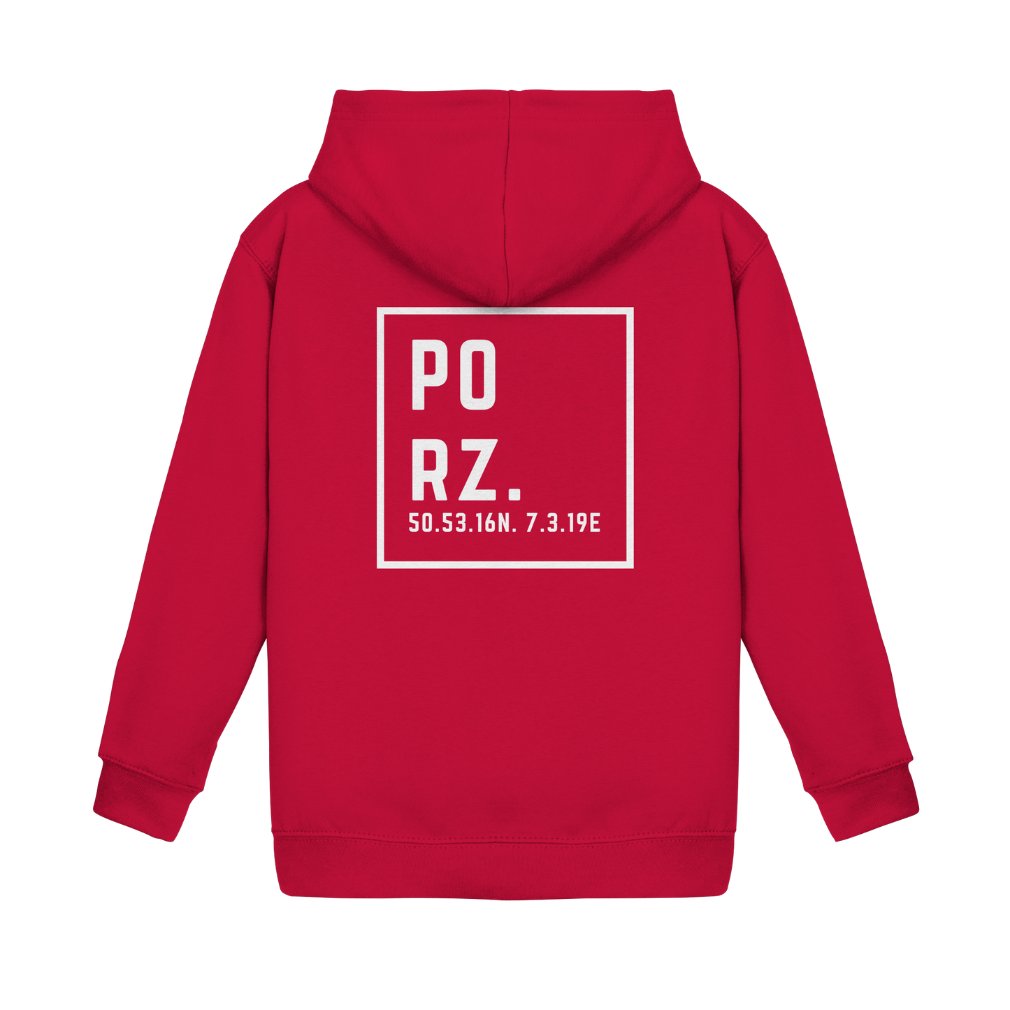 Porz Koordinaten (großer Druck Rücken) - Kids Basic Hoodie