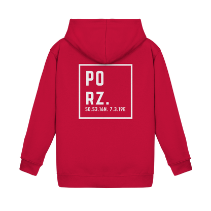 Porz Koordinaten (großer Druck Rücken) - Kids Basic Hoodie