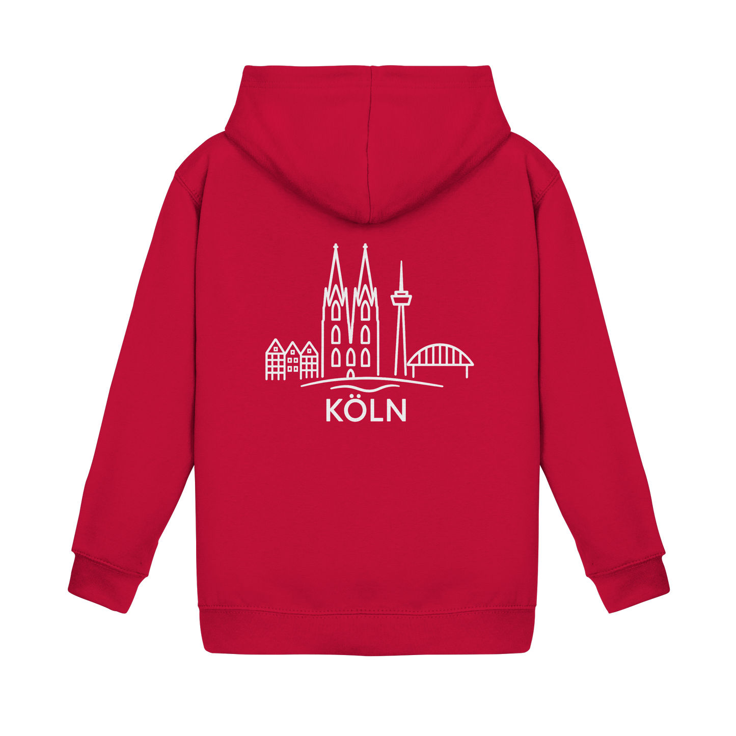 Köln Skyline (großer Druck auf dem Rücken) - Kids Basic Hoodie