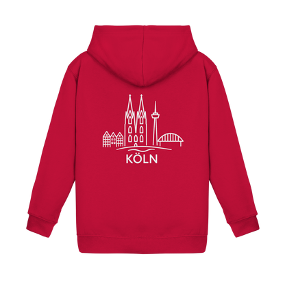 Köln Skyline (großer Druck auf dem Rücken) - Kids Basic Hoodie