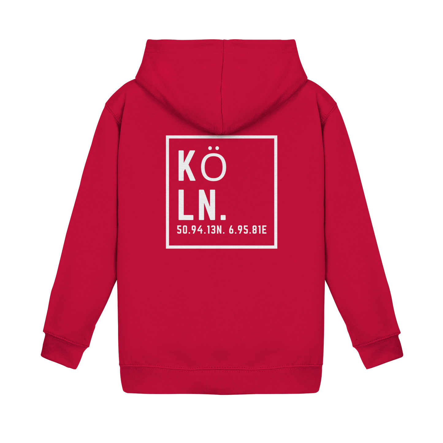 Köln Koordinaten (großer Druck auf dem Rücken) - Kids Basic Hoodie