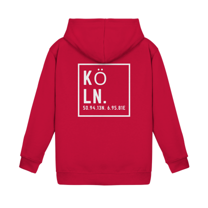 Köln Koordinaten (großer Druck auf dem Rücken) - Kids Basic Hoodie
