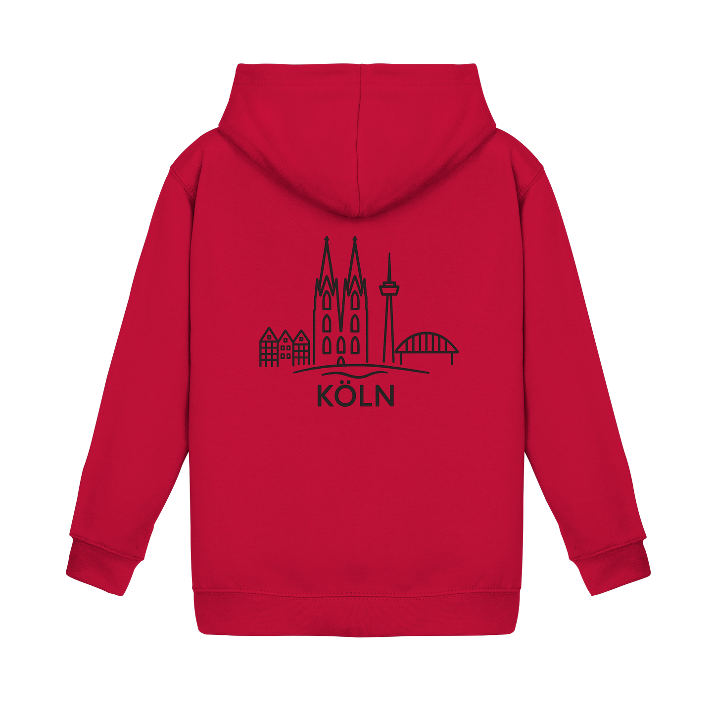Köln Skyline (großer Druck auf dem Rücken) - Kids Basic Hoodie