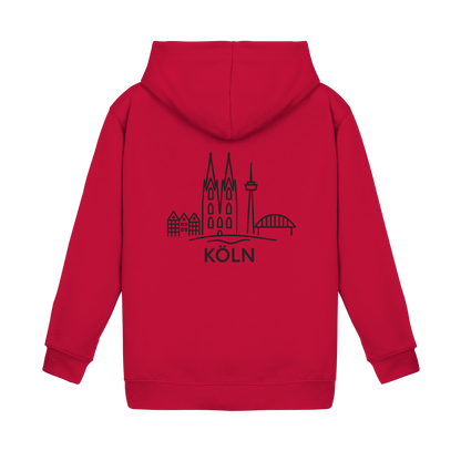 Köln Skyline (großer Druck auf dem Rücken) - Kids Basic Hoodie
