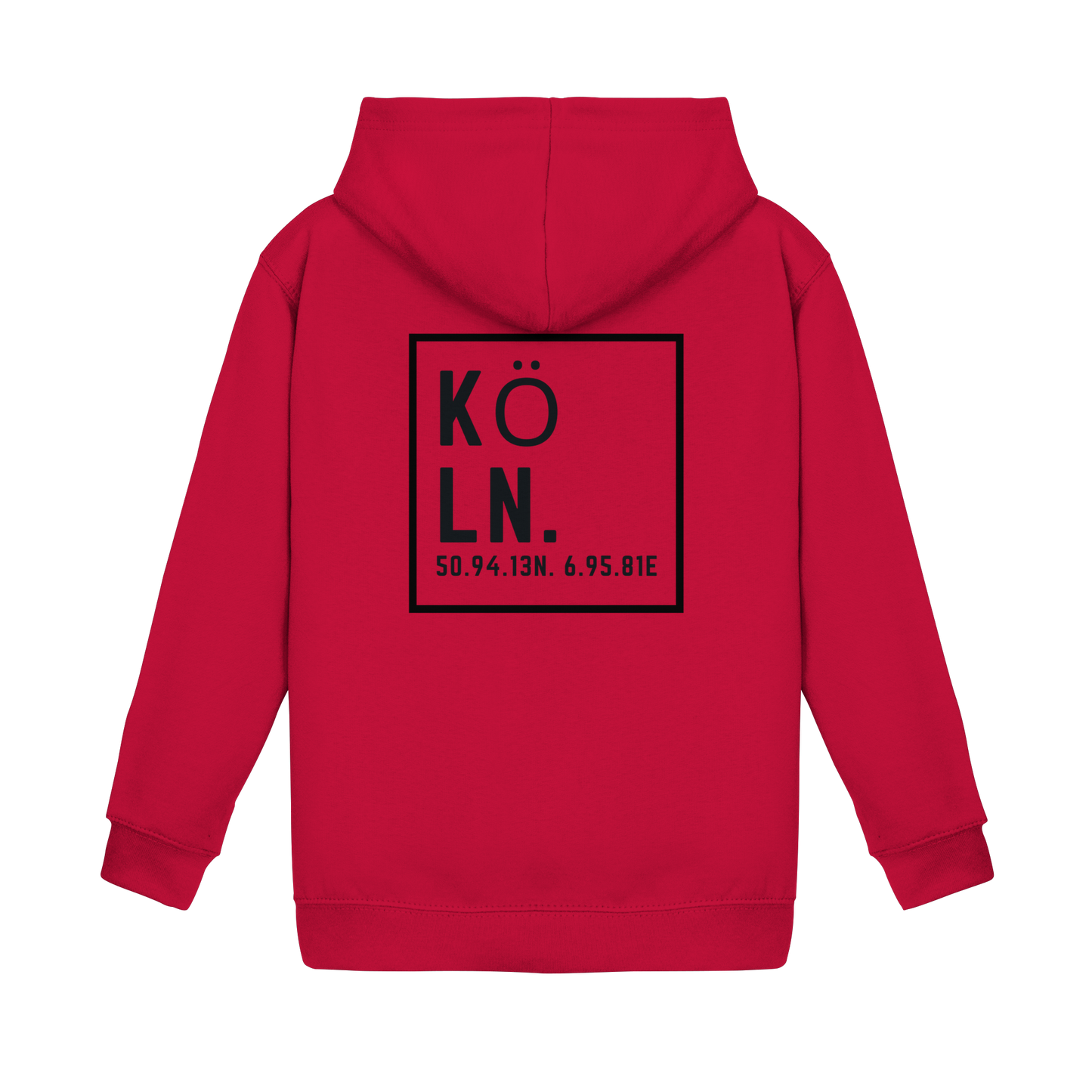 Köln Koordinaten (großer Druck auf dem Rücken) - Kids Basic Hoodie
