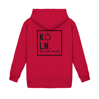 Köln Koordinaten (großer Druck auf dem Rücken) - Kids Basic Hoodie