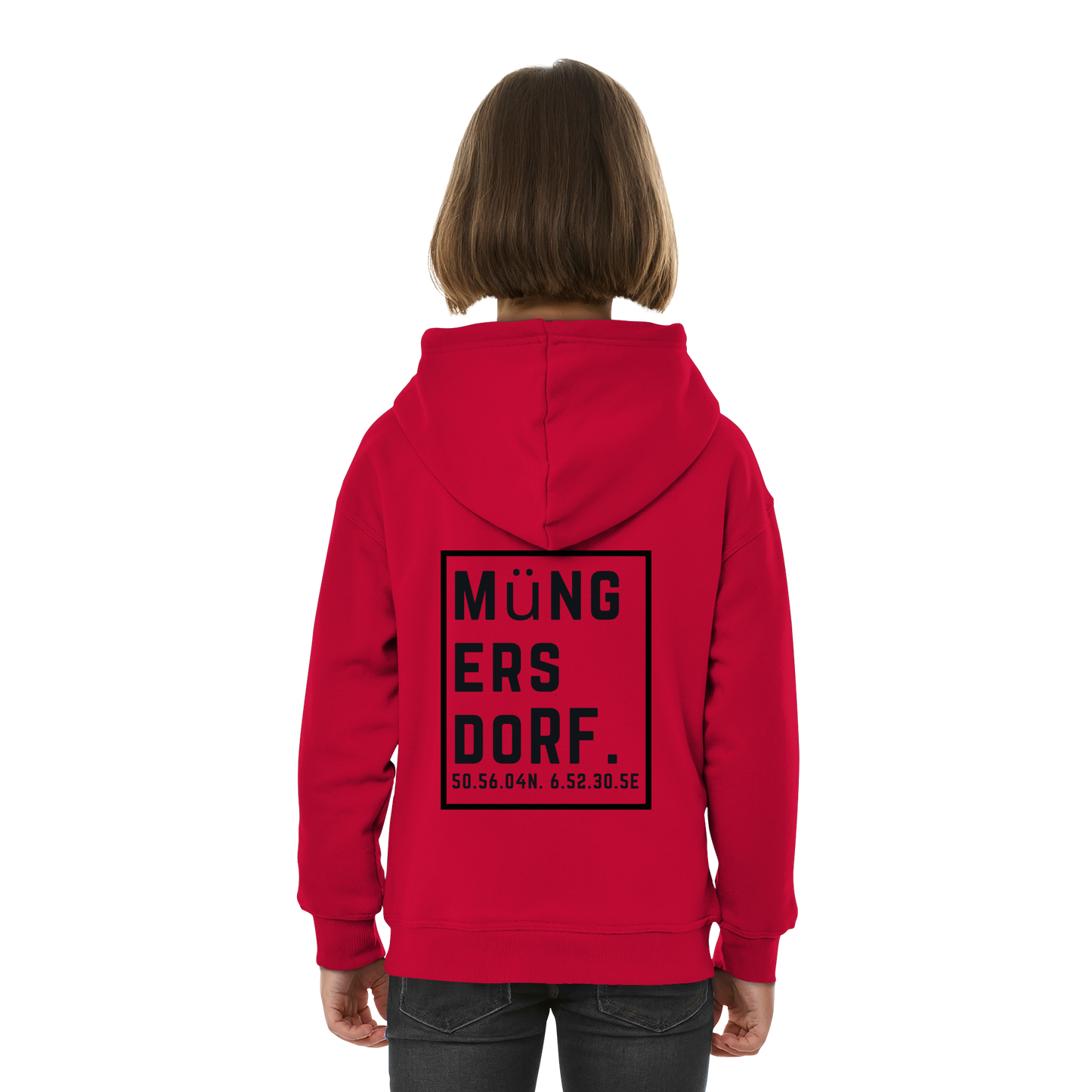 Müngersdorf Koordinaten (großer Druck auf dem Rücken) - Kids Basic Hoodie
