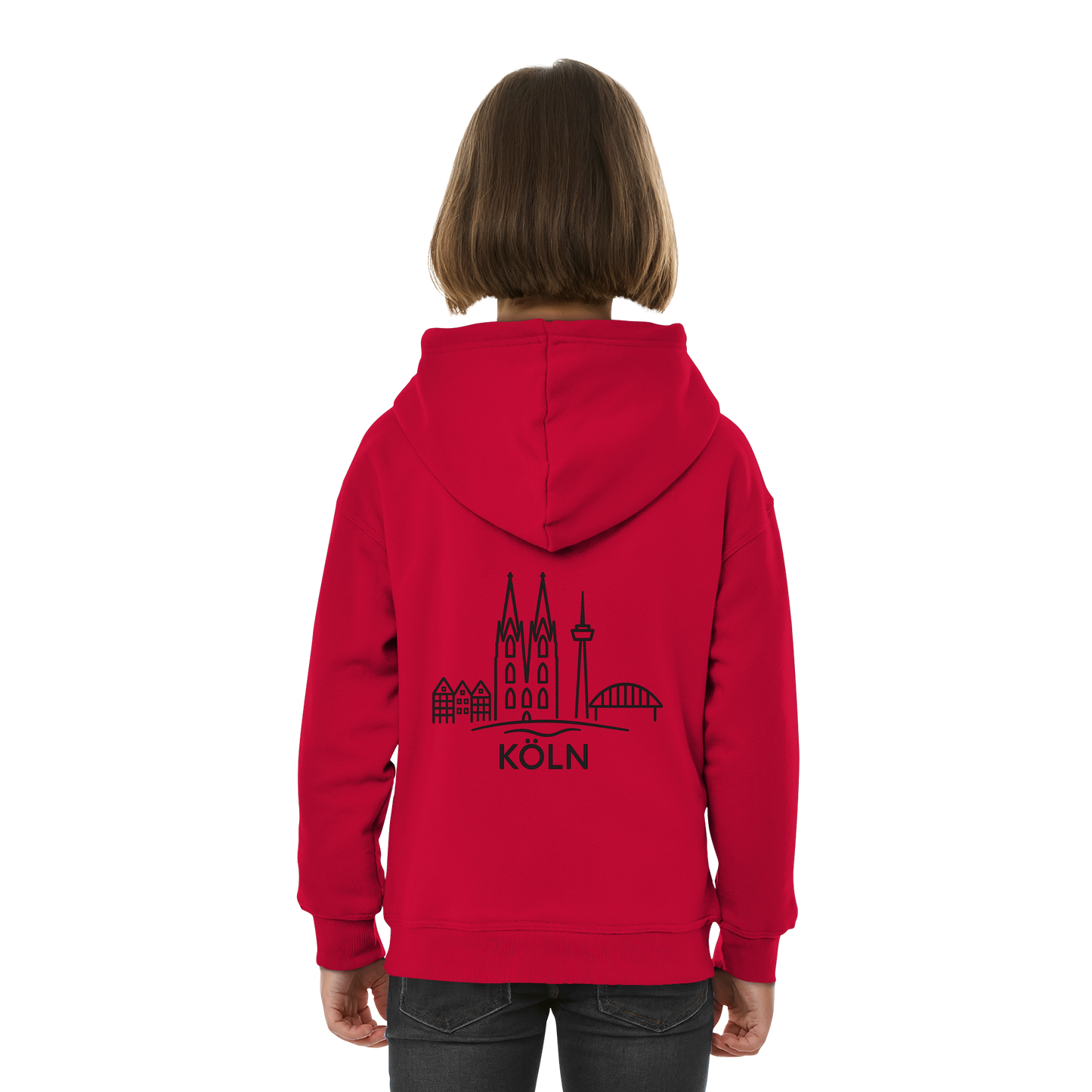 Köln Skyline (großer Druck auf dem Rücken) - Kids Basic Hoodie