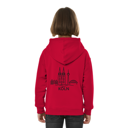 Köln Skyline (großer Druck auf dem Rücken) - Kids Basic Hoodie