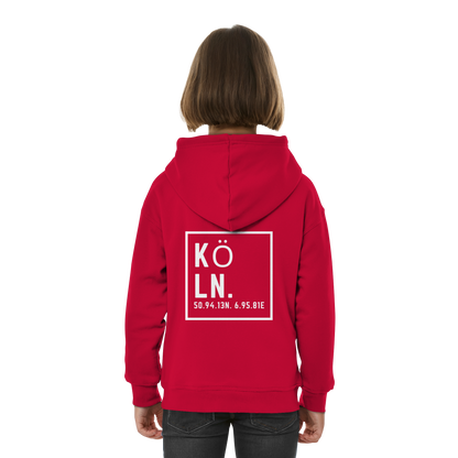 Köln Koordinaten (großer Druck auf dem Rücken) - Kids Basic Hoodie
