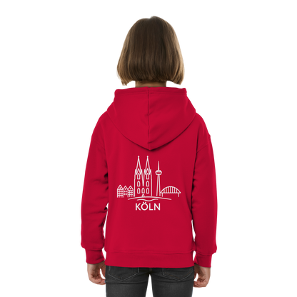 Köln Skyline (großer Druck auf dem Rücken) - Kids Basic Hoodie