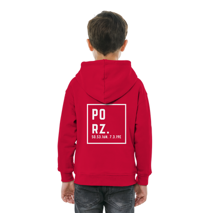 Porz Koordinaten (großer Druck Rücken) - Kids Basic Hoodie