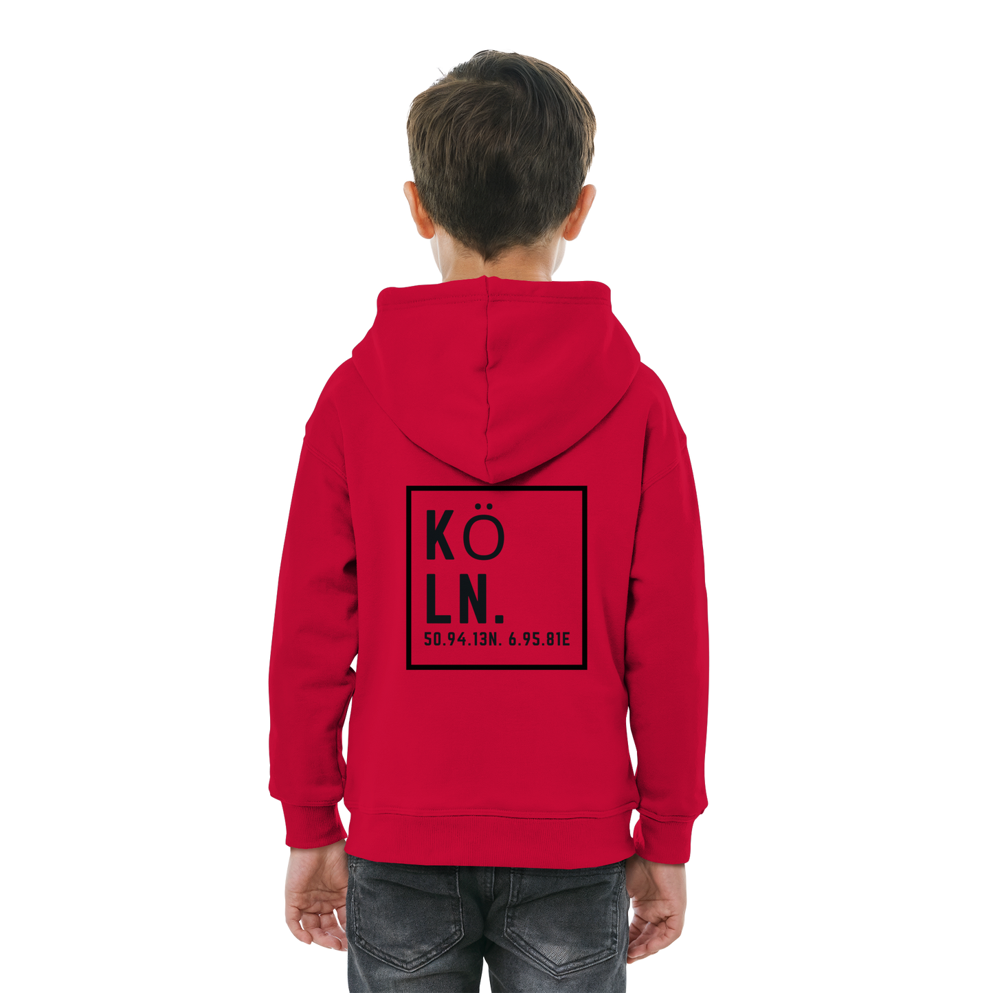 Köln Koordinaten (großer Druck auf dem Rücken) - Kids Basic Hoodie